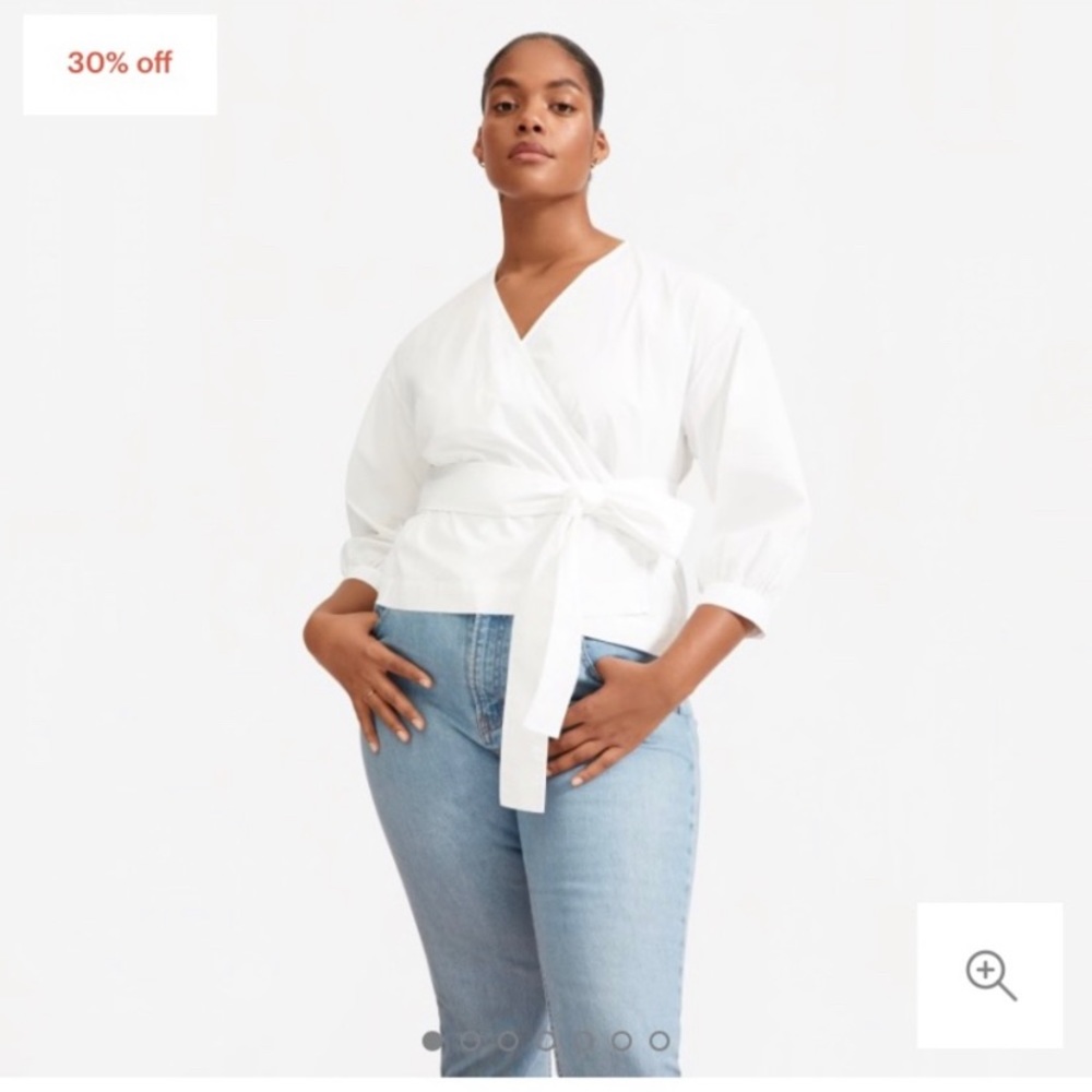 Everlane Poplin Wrap Top
